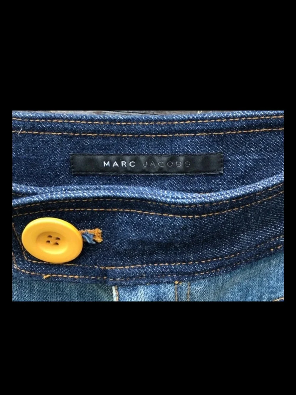 NWT Marc Jacobs Two-Tone Blue Denim Jeans Mod Button Pocket Retro Deadstock Y2K